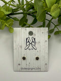 Gold & Black Cluster Flower Ball Back Studs