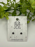 Silver & Black Cluster Flower Ball Back Studs