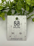 Silver Cluster Flower Ball Back Studs