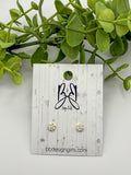 Gold Cluster Flower Ball Back Studs