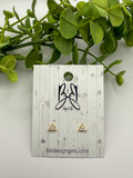 Gold Triangle Diamond Ball Back Studs