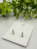 Silver & Black Cluster Flower Ball Back Studs