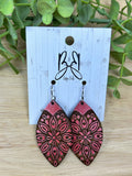 Leaf - Red Distressed Flower Burst