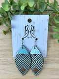 Leaf - Distressed Teal Engraved