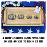 Hoops - Red and Silver Rhinestone Hoops