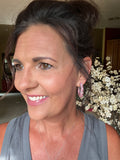 Hoops - Pink and Silver Rhinestone Hoops