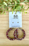 Hoops - Red and Silver Rhinestone Hoops