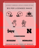 University Nebraska-Lincoln Licensed Jewelry