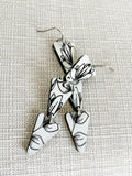 Trio of Triangles - White and Black Acrylic Flowers
