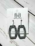 Open Rounded Rectangle- Black and White Acrylic Lines