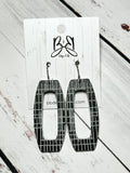 Open Rounded Rectangle- Black and White Acrylic Lines