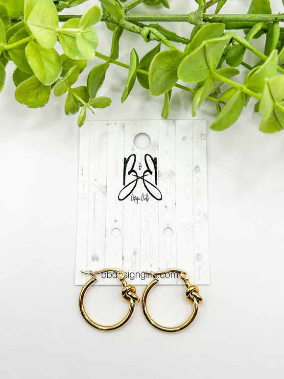 18k Gold Knot Hoop