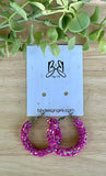 Hoops -Magenta Glitter Hoops