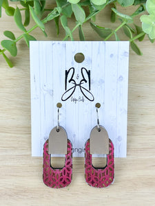 Boho Geometric Flower - Burgundy w/ Khaki