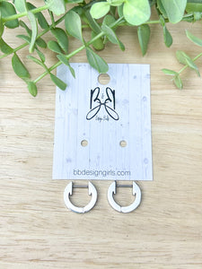 Silver Modern Huggie Hoop