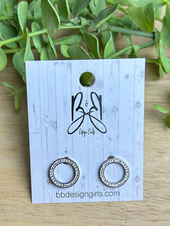 Silver Hollow Circle Studs