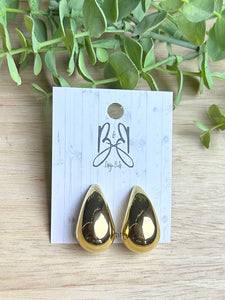 18k Gold Chunky Teardrop