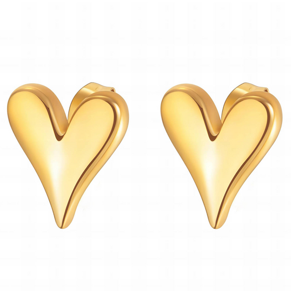 18K Gold Long Hearts