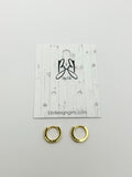 Brass Pave Huggie Hoops