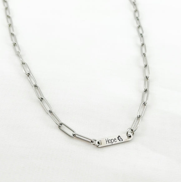 Silver Paperclip Necklace - You Customize