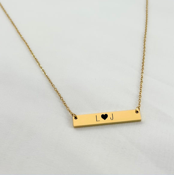 Gold Bar Necklace - You Customize