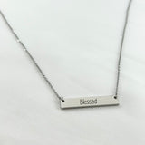 Silver Bar Necklace - Provided Options