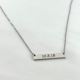 Silver Bar Necklace - You Customize