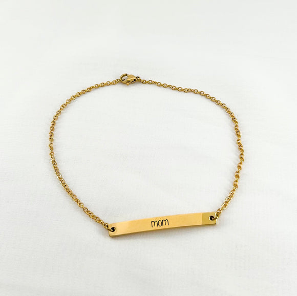 Gold Bar Bracelet - Provided Options