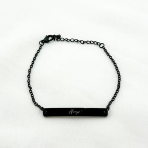 Black Bar Bracelet - Provided Options
