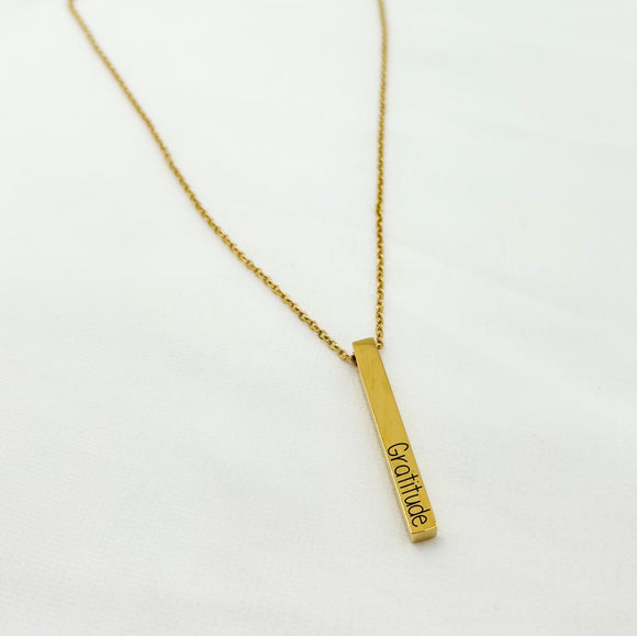 Gold Vertical Bar Necklace - Provided Options