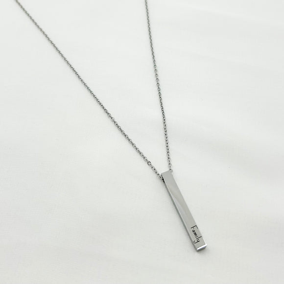 Silver Vertical Bar Necklace - Provided Options