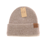Stocking Hat - CC Taupe Ribbed Double Cuff 0007