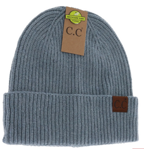 Stocking Hat - CC Steel Blue Unisex Soft Ribbed Cuff 2075