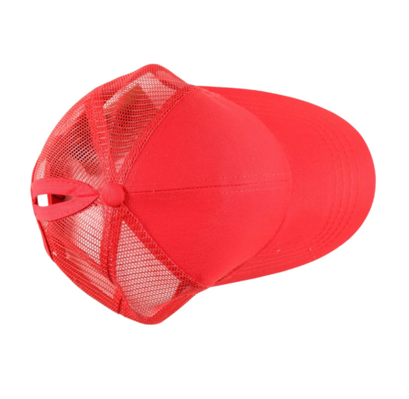 CC Red Classic High Ponytail Hat