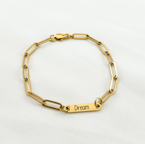 Gold Paperclip Bracelet - Provided Options