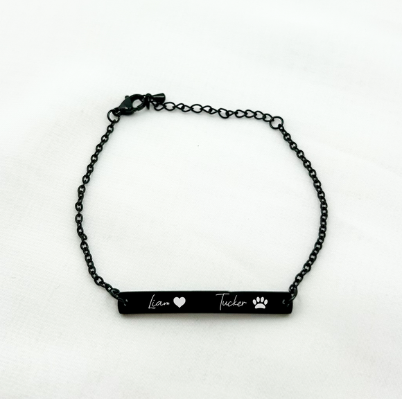 Black Bar Bracelet - You Customize