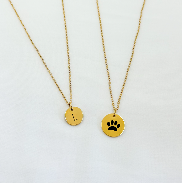 Gold Round Pendants - CHARM ONLY -  Provided Options