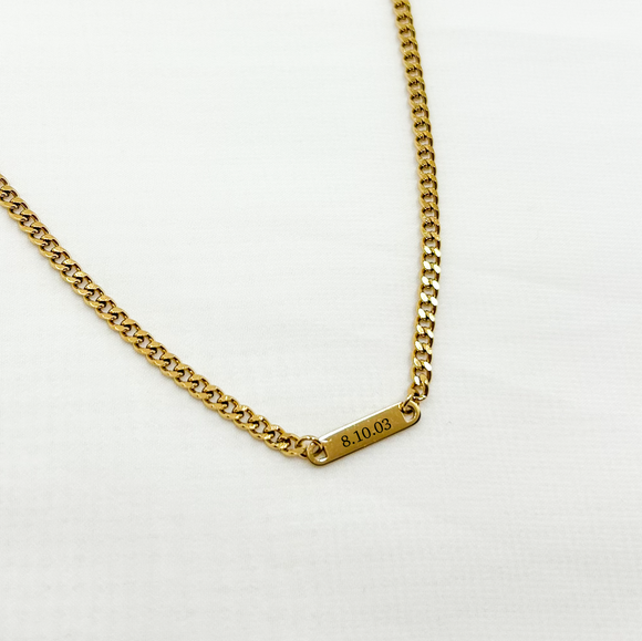Gold Curb Chain Necklace - You Customize