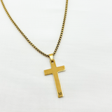 Gold Mens Cross Necklace - Provided Options