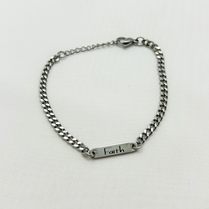 Silver Curb Chain Bracelet - Provided Options