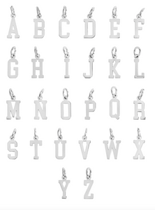 Silver Letter Pendants - CHARM ONLY