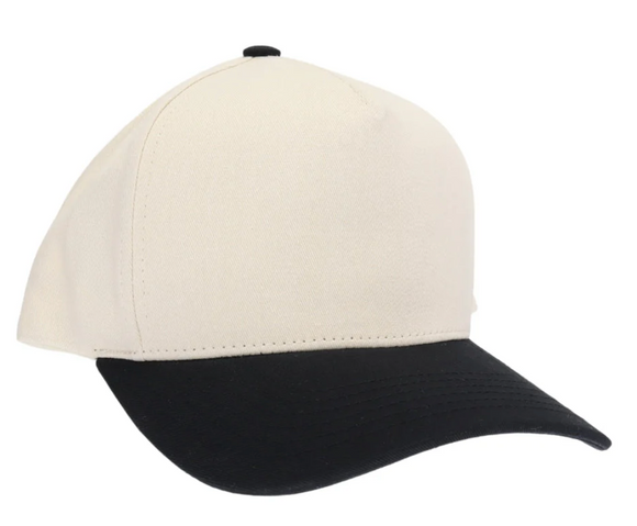 Two Toned Canvas Trucker C.C Ball Cap - Black