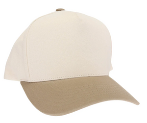 Two Toned Canvas Trucker C.C Ball Cap - Beige