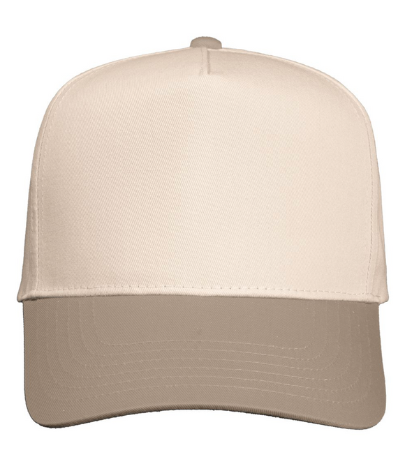 Five Panel Twill Ball Cap - Natural/Beige