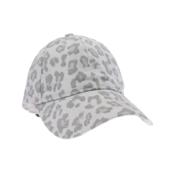 Leopard Pattern C.C Ball Cap - Grey