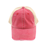 CC Red Mesh Back Cotton Classic Hat