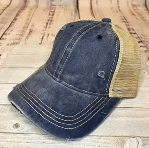 CC Navy Mesh Back Cotton Classic Hat