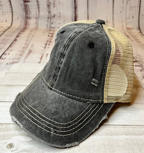 CC Black Mesh Back Cotton Classic Hat