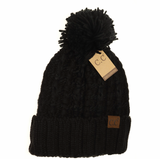 Stocking Hat - CC Black Slipstitch Pom 889
