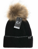 Stocking Hat - CC Black Ribbed Cuff Accented 71